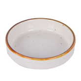 Round dish with handles, White